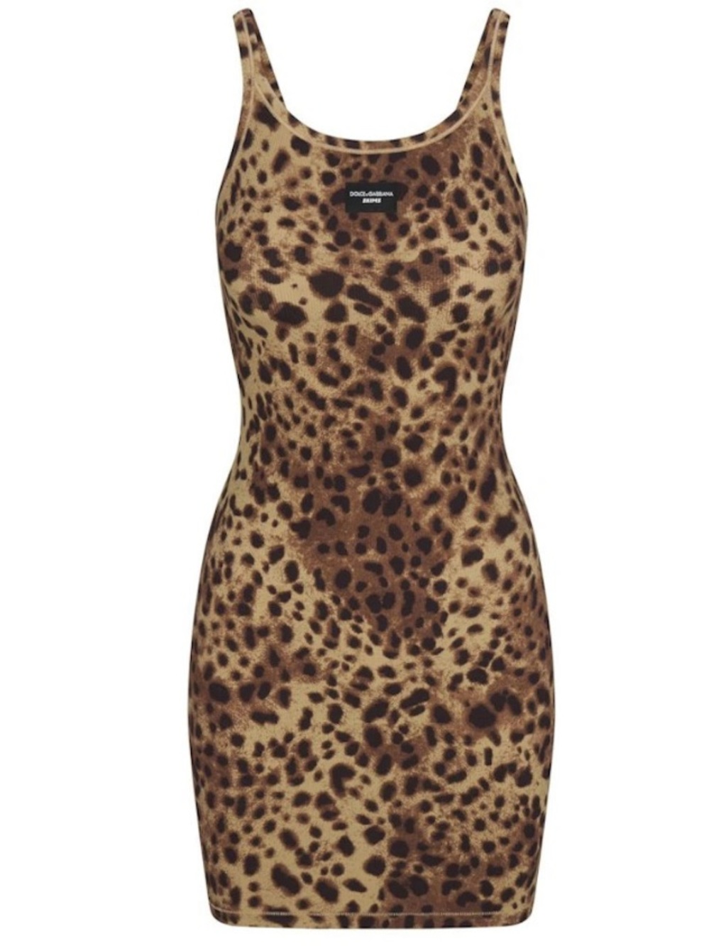 Dolce & Gabbana Leopard-Print Mini Dress in Brown and Tan